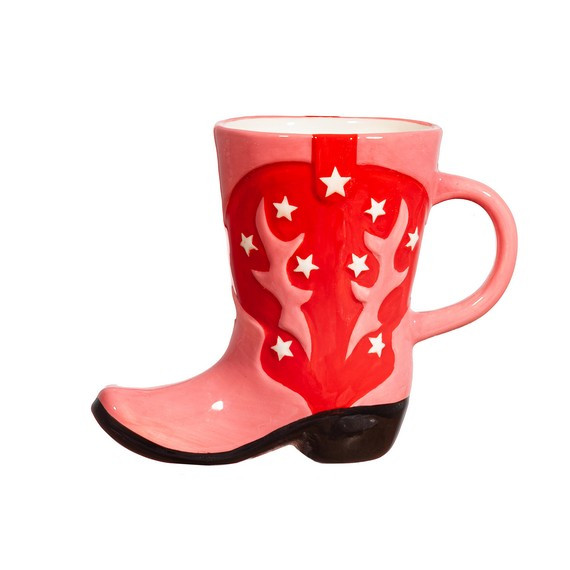 Cowboystiefel Tasse Pink & Rot