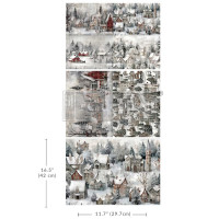 3er Set Découpage Paper "Silent Night Snow Village"