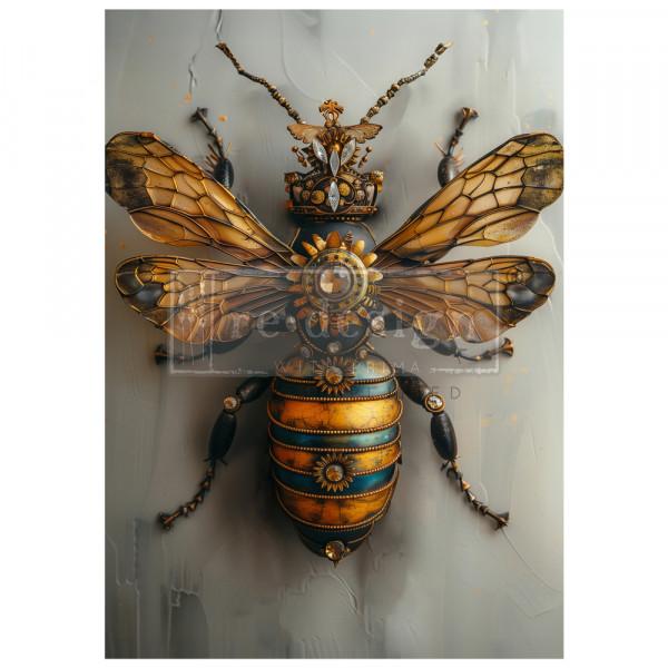 "Gearspring Honeybee" - A1 Decoupage Fiber Paper