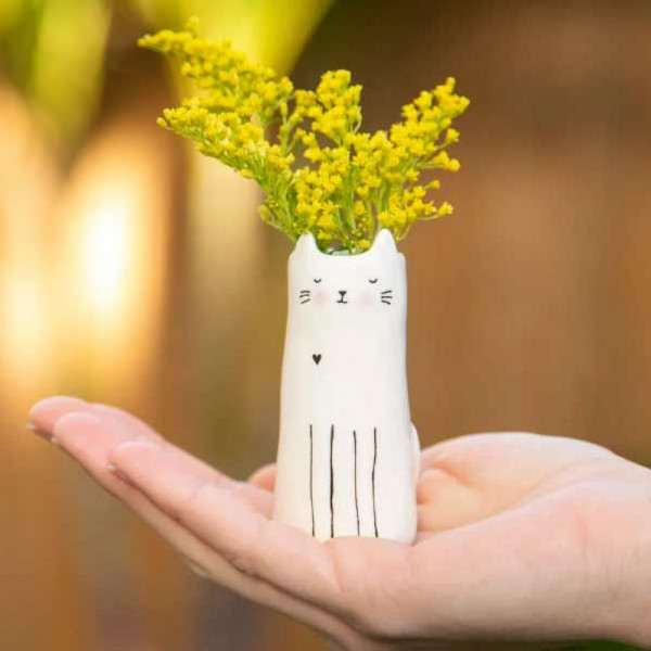 Vase "Cutest Little Bud Cat"