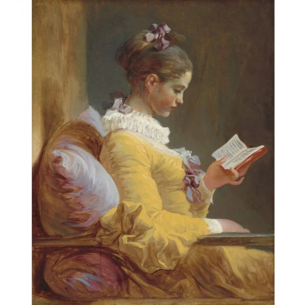 Reversed Young Girl Reading - Decoupage Papier