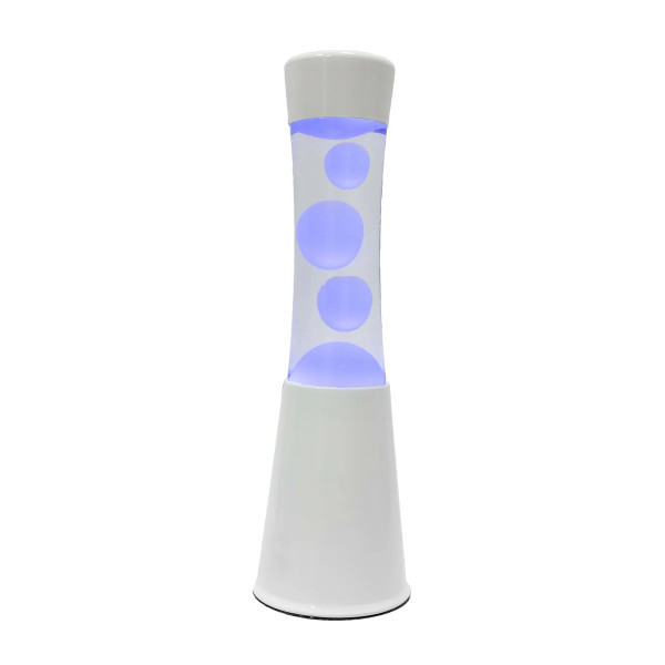 LED-Lava-Lampe mit weißem Sockel – 7 Farben