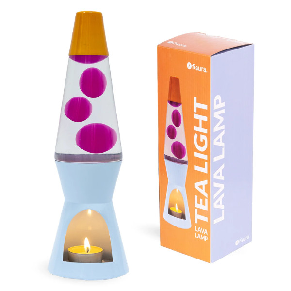 Lava-Lampe Teelicht, Orange, Blau & Rosa