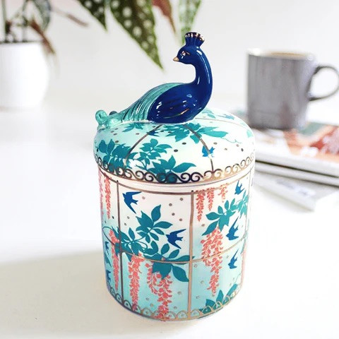 Luxe Peacock Jar