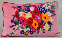 Blumen - Kissen pink