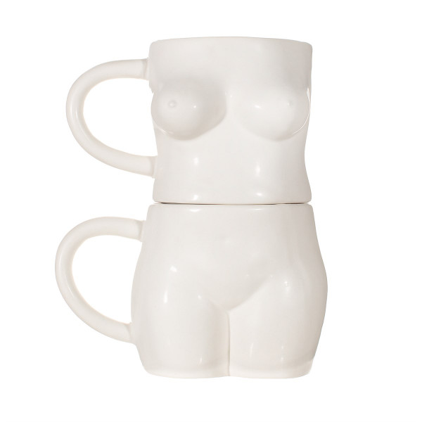 Body Stacking Mugs White - 2er Set