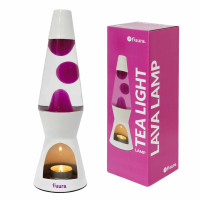Lava-Lampe Teelicht, Weiß & Rosè