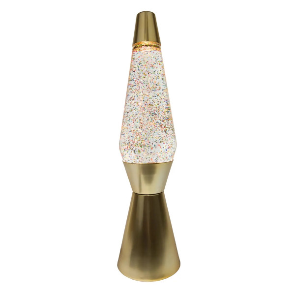 Lava Lampe Glitzer & Gold Sockel